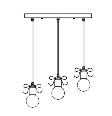 Suspension design en métal Knots | Marco Lucetti 3 lampes - Base rectangle / Noir