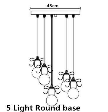Suspension design en métal Knots | Marco Lucetti 5 lampes - Base ronde / Noir