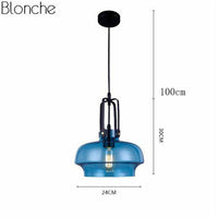 Suspension design en verre coloré LED - Hang_Style. | Marco Lucetti Bleu