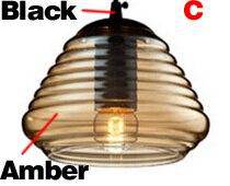 Suspension design en verre Screw Round | Marco Lucetti Ambre - B