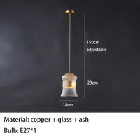 Suspension design en verre transparent avec accents bois et cuivre | Marco Lucetti