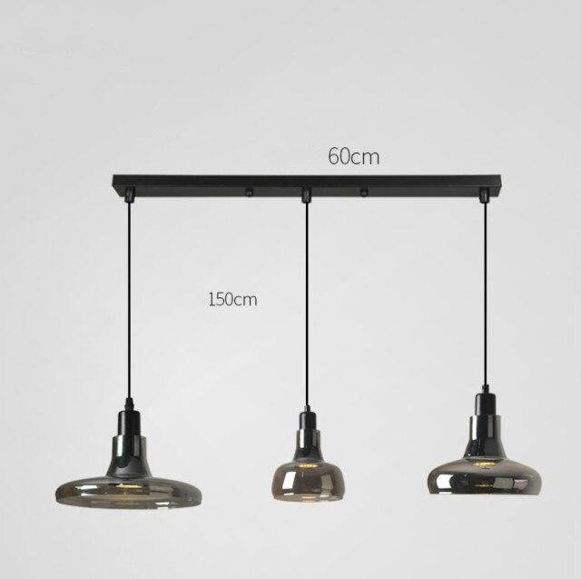 Suspension design en verre trempé - Collection Loft | Marco Lucetti 3 lampes - Base rectangle