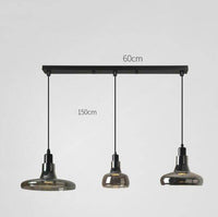 Suspension design en verre trempé - Collection Loft | Marco Lucetti 3 lampes - Base rectangle