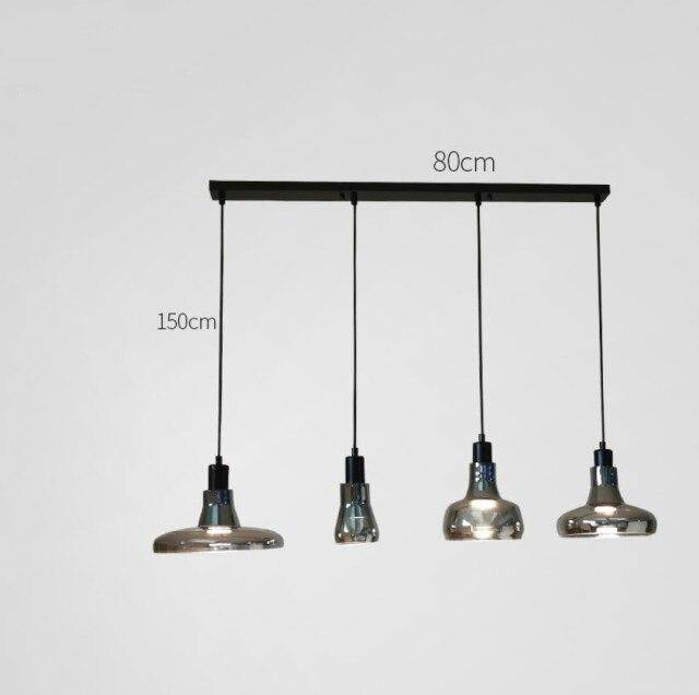 Suspension design en verre trempé - Collection Loft | Marco Lucetti 4 lampes - Base rectangle