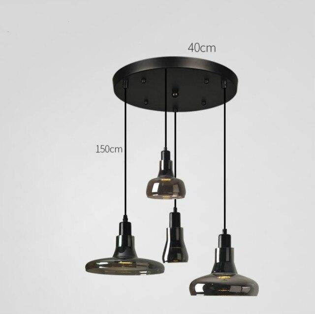 Suspension design en verre trempé - Collection Loft | Marco Lucetti 4 lampes - Base ronde