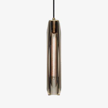 Suspension Luxury en verre fumé et cristal LED