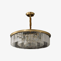 Suspension LED Luxe en Verre et Doré