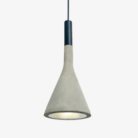 Suspension LED design avec abat-jour conique en ciment