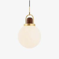 Suspension LED Chic en Verre et Métal Doré