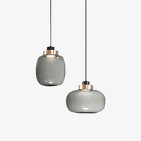 Suspension LED Sphère en Verre avec Cercle Cuivré