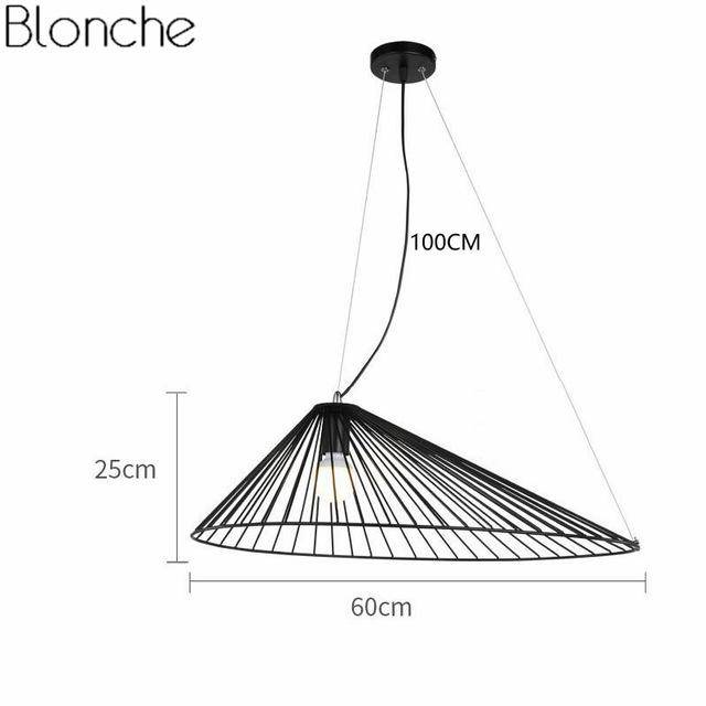 Suspension design LED - Chapeau de paille noir | Marco Lucetti