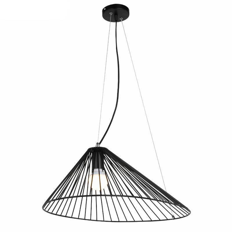 Suspension design LED - Chapeau de paille noir | Marco Lucetti