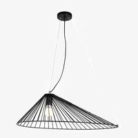 Suspension design LED - Chapeau de paille noir | Marco Lucetti