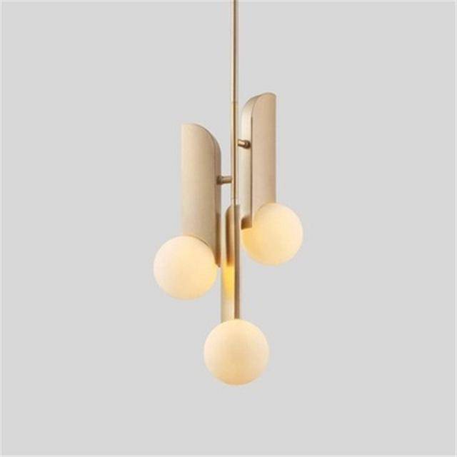 Suspension design LED doré "Brass Boules" | Marco Lucetti 3 lampes / Froide