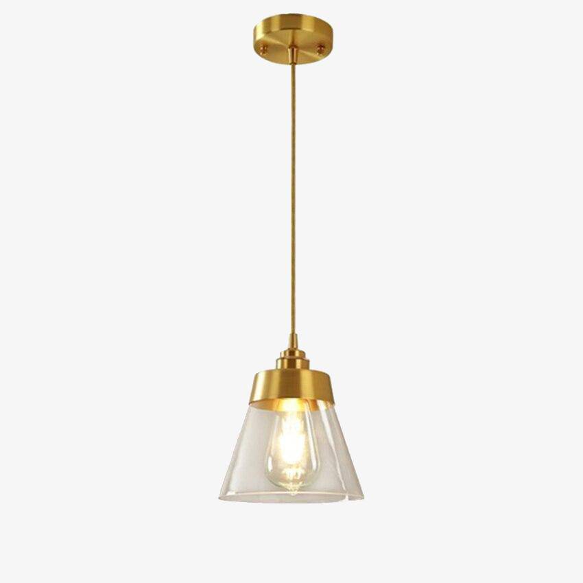 Suspension design LED dorée et abat-jour en verre - Luxe illuminé