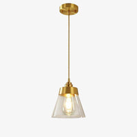 Suspension design LED dorée et abat-jour en verre - Luxe illuminé