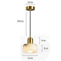 Suspension design LED en marbre blanc Luxury | Marco Lucetti 15 x 16cm