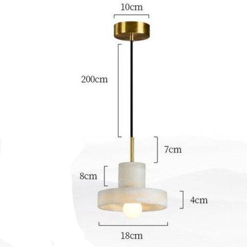 Suspension design LED en marbre blanc Luxury | Marco Lucetti 18 x 19cm