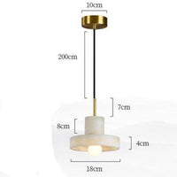 Suspension design LED en marbre blanc Luxury | Marco Lucetti 18 x 19cm