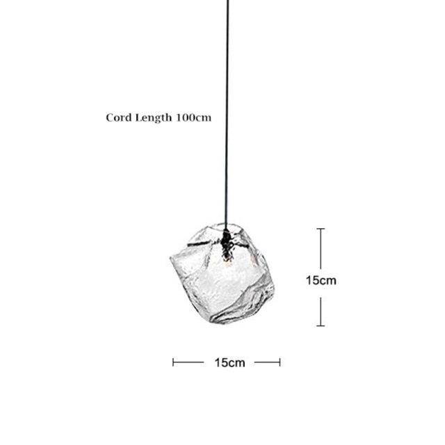 Suspension design LED en pierre de verre Lumière sacrée | Marco Lucetti