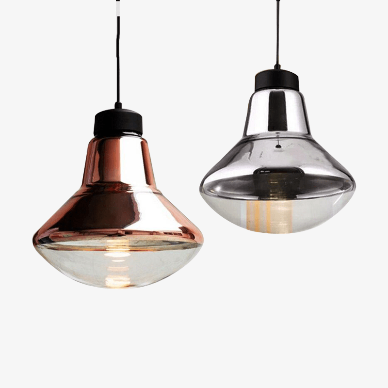 Suspension LED design en verre chromé Bronze "Lumina"