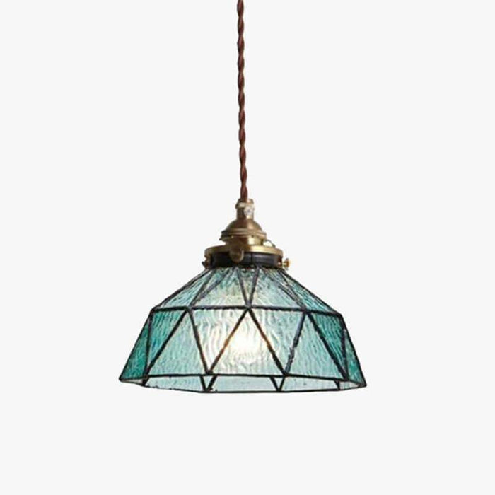 Suspension design LED en verre vintage coloré