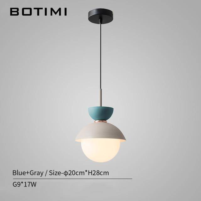 Suspension design LED en verre et métal coloré HangLight | Marco Lucetti Bleu et gris