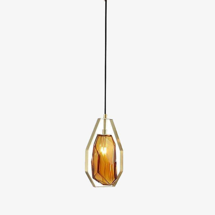 Suspension LED Coffee en verre géométrique.