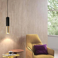 Suspension design LED Faryto en métal noir et doré | Marco Lucetti