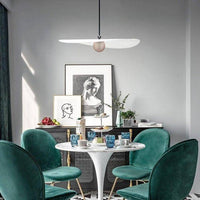 Suspension design LED "Lumina" avec boule métal et abat-jour blanc | Marco Lucetti