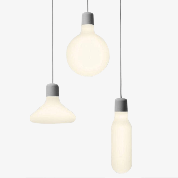 Suspension design LED verre et support gris - Luminia | Marco Lucetti