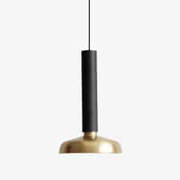 Suspension Design Luxe LED Cylindre & Abat-jour Doré | Marco Lucetti Noir