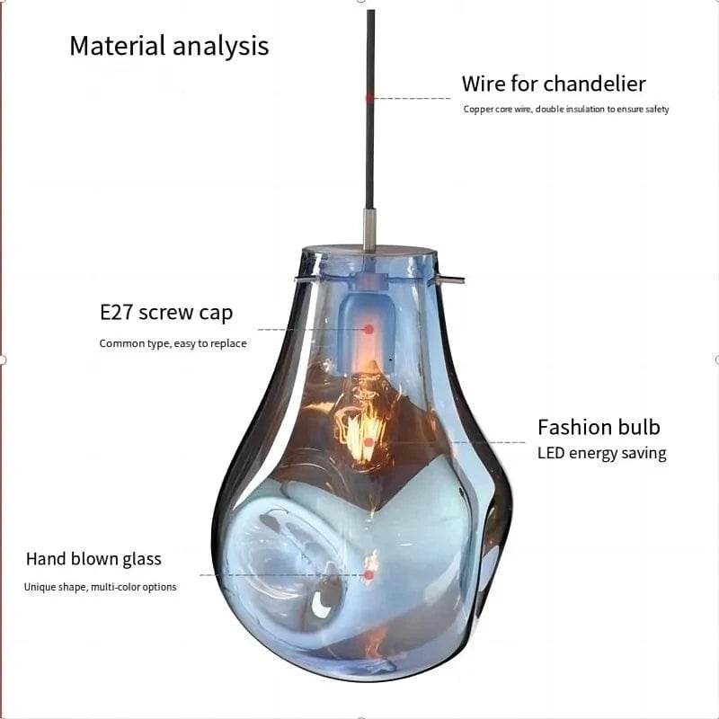 Suspension design moderne en verre LED nordique Macaron | Marco Lucetti