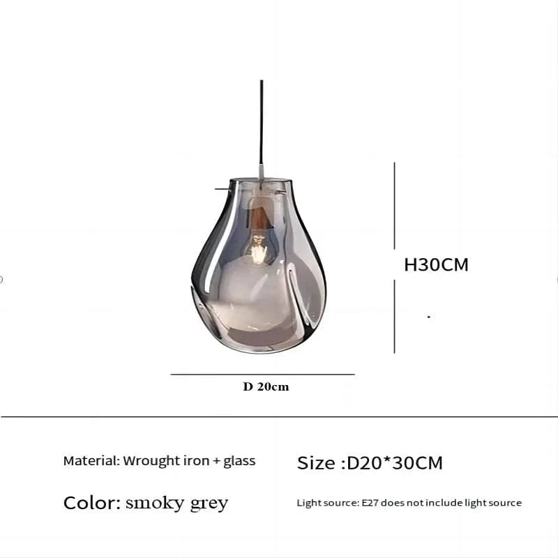 Suspension design moderne en verre LED nordique Macaron | Marco Lucetti Gris fumé