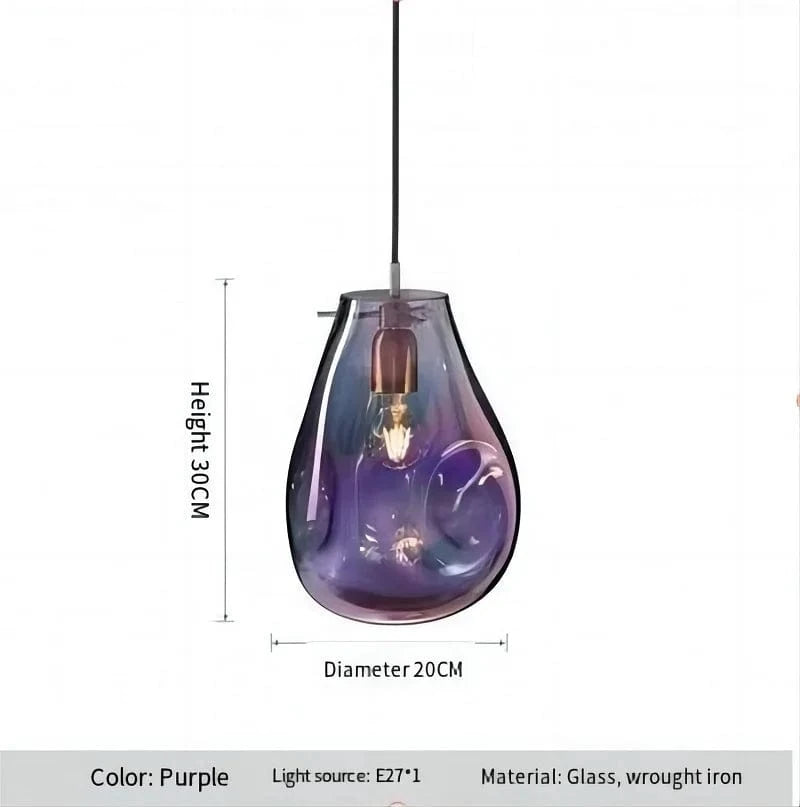 Suspension design moderne en verre LED nordique Macaron | Marco Lucetti Violet