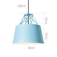 Suspension design Morning avec LED et abat-jour coloré en métal | Marco Lucetti Bleu / Froide