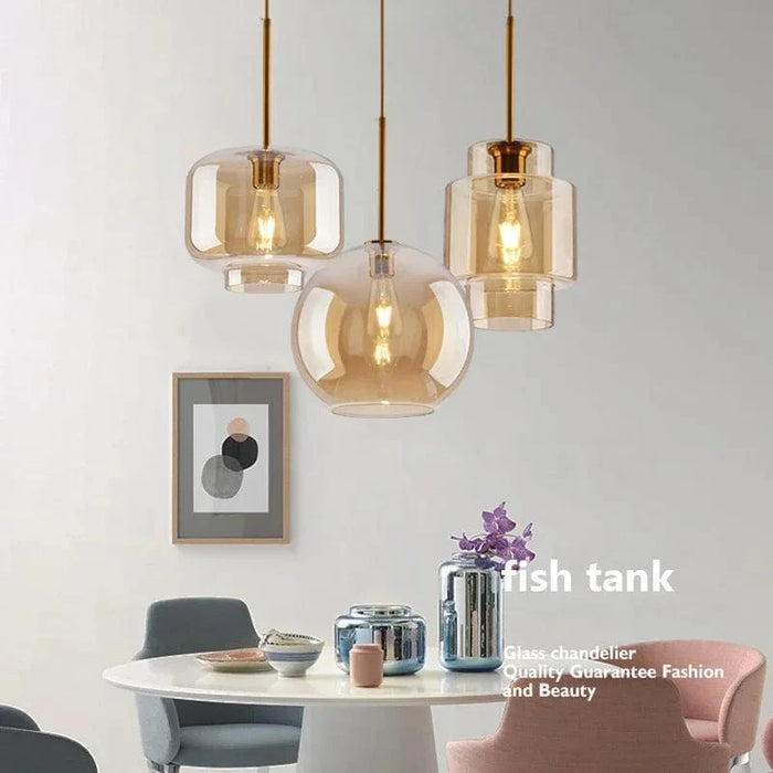 Suspension Design Nordique en Verre LED - Luminaire Décoratif d'Intérieur | Marco Lucetti