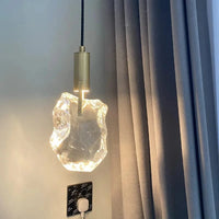 Suspension design nordique "Ice Crystal" en cristal et cuivre pour bar ou table | Marco Lucetti