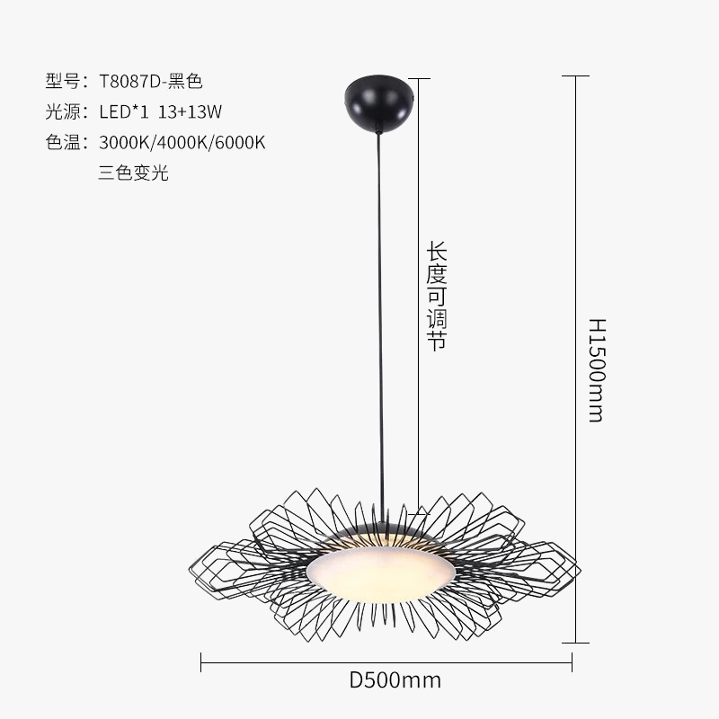 Suspension Design Nordique - Ligne Artistique - Lampe Luminaire Décoratif