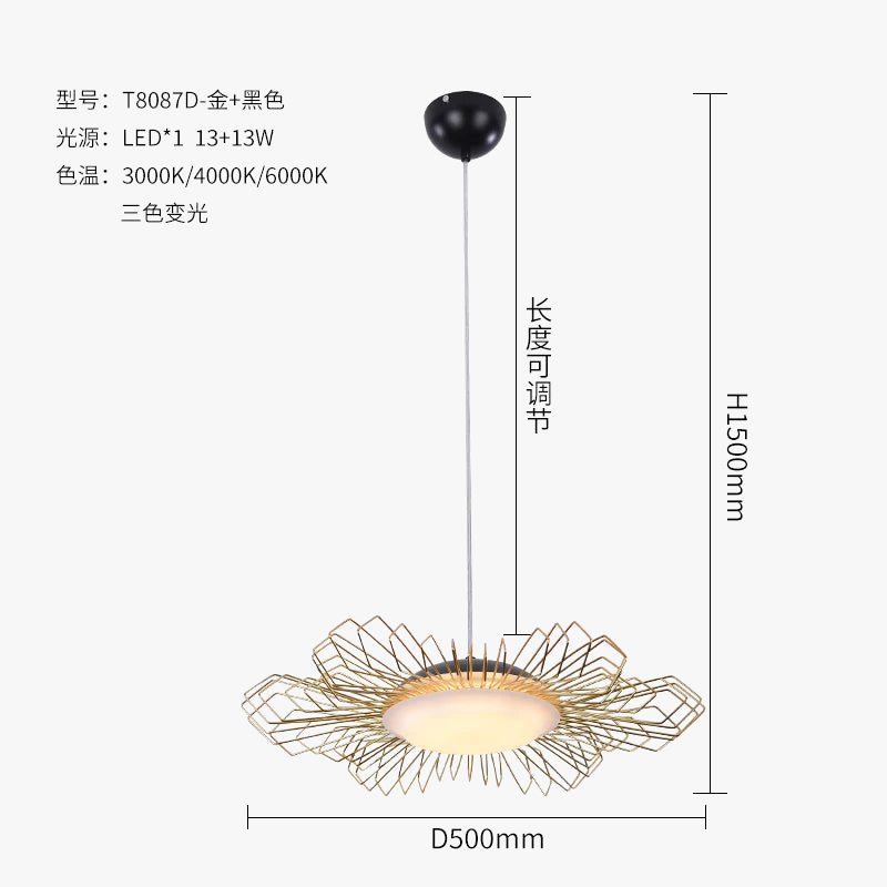Suspension Design Nordique - Ligne Artistique - Lampe Luminaire Décoratif