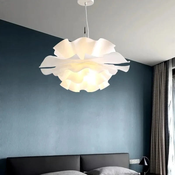 Suspension design nordique pour chambre salon bar lampe à manger chambre d'enfants - Lustre à fleurs blanches scandinave | Marco Lucetti