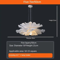 Suspension design nordique pour chambre salon bar lampe à manger chambre d'enfants - Lustre à fleurs blanches scandinave | Marco Lucetti Diamètre 50cm / Blanc froid