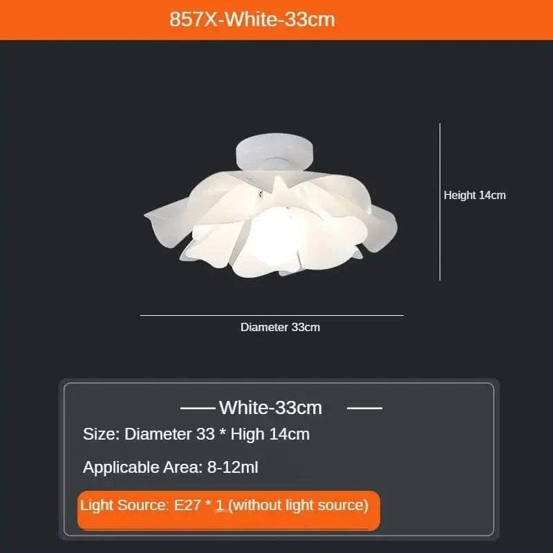 Suspension design nordique pour chambre salon bar lampe à manger chambre d'enfants - Lustre à fleurs blanches scandinave | Marco Lucetti Diamètre33cm / Blanc froid