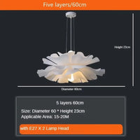 Suspension design nordique pour chambre salon bar lampe à manger chambre d'enfants - Lustre à fleurs blanches scandinave | Marco Lucetti Diamètre60cm / Blanc froid
