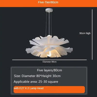 Suspension design nordique pour chambre salon bar lampe à manger chambre d'enfants - Lustre à fleurs blanches scandinave | Marco Lucetti Diamètre80cm / Blanc froid