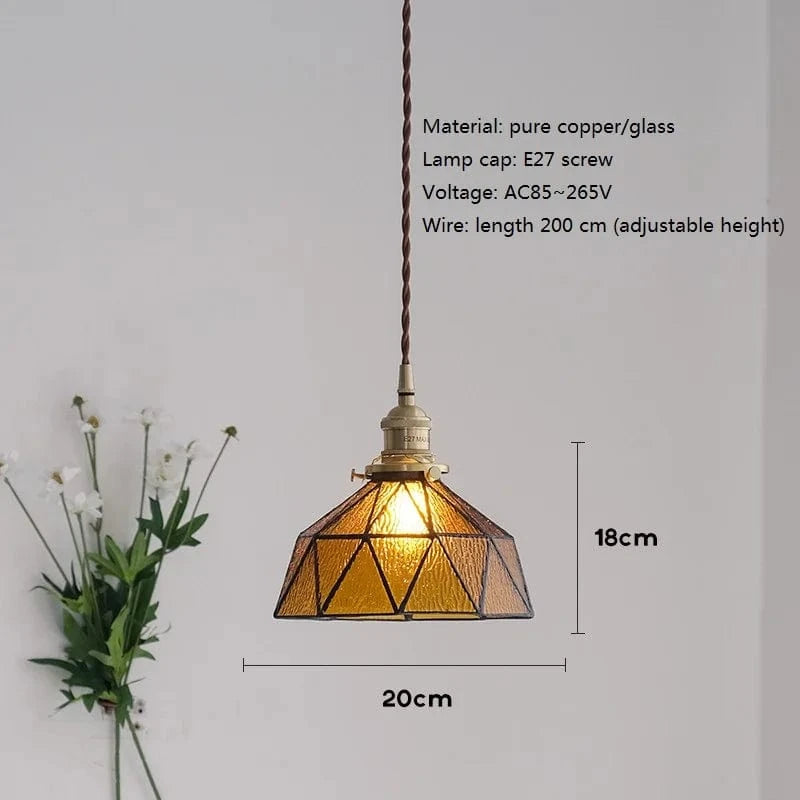 Suspension Design Nordique Vintage en Laiton et Verre - Édition Limitée | Marco Lucetti Ambre