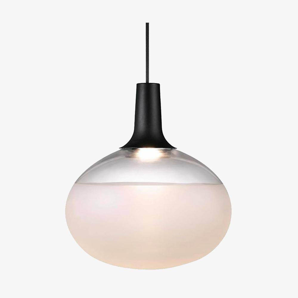 Suspension design ovale en verre LED Ovaluxe