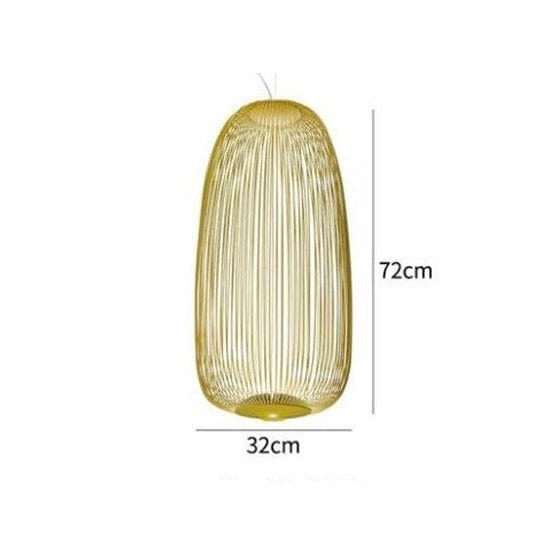 Suspension design ovale Evani en fil métallique coloré | Marco Lucetti A / Jaune