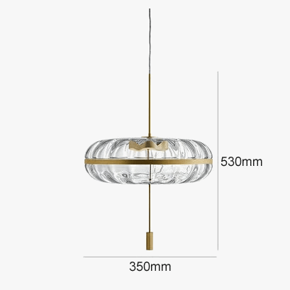 Suspension design post-moderne « Onde de Luxe » : Réplique en verre ovale pour salle à manger loft | Marco Lucetti
