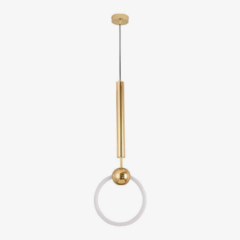Suspension LED design ronde avec support doré Jaxlong